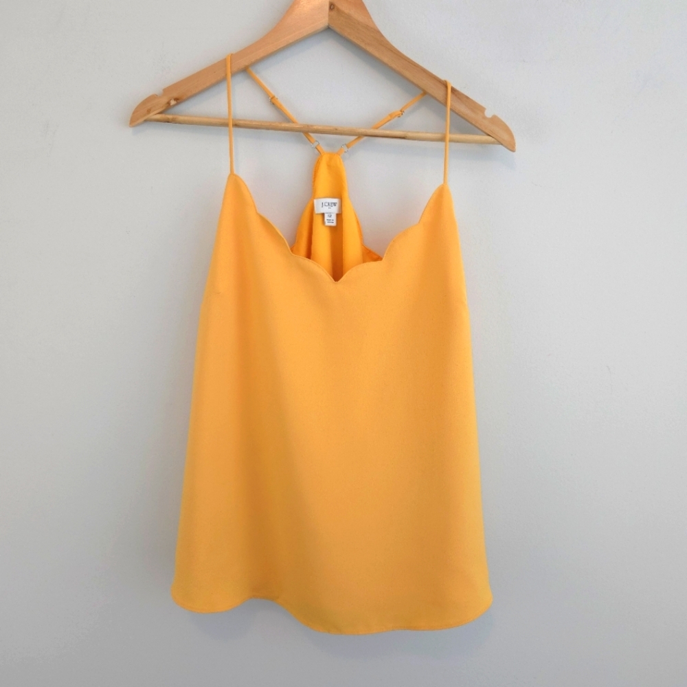 J. Crew Factory Women's Yellow Scalloped Cami Top